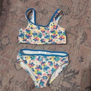 Mini Boden Girls Colorful Floral Bikini Set